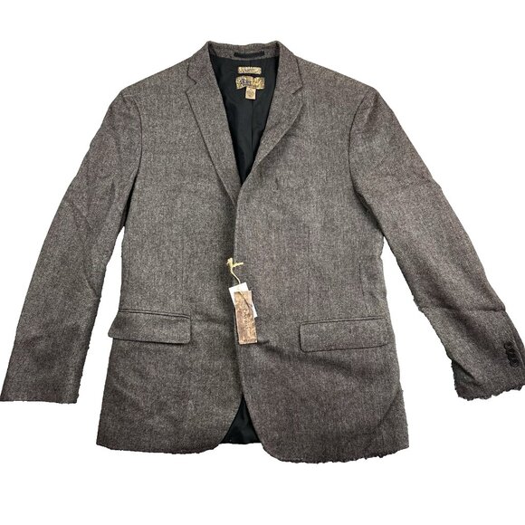 Pronto Uomo Other - Pronto Uomo Blue Men's Brown Wool Blend Tweed Blazer Coat Jacket XL Slim Fit